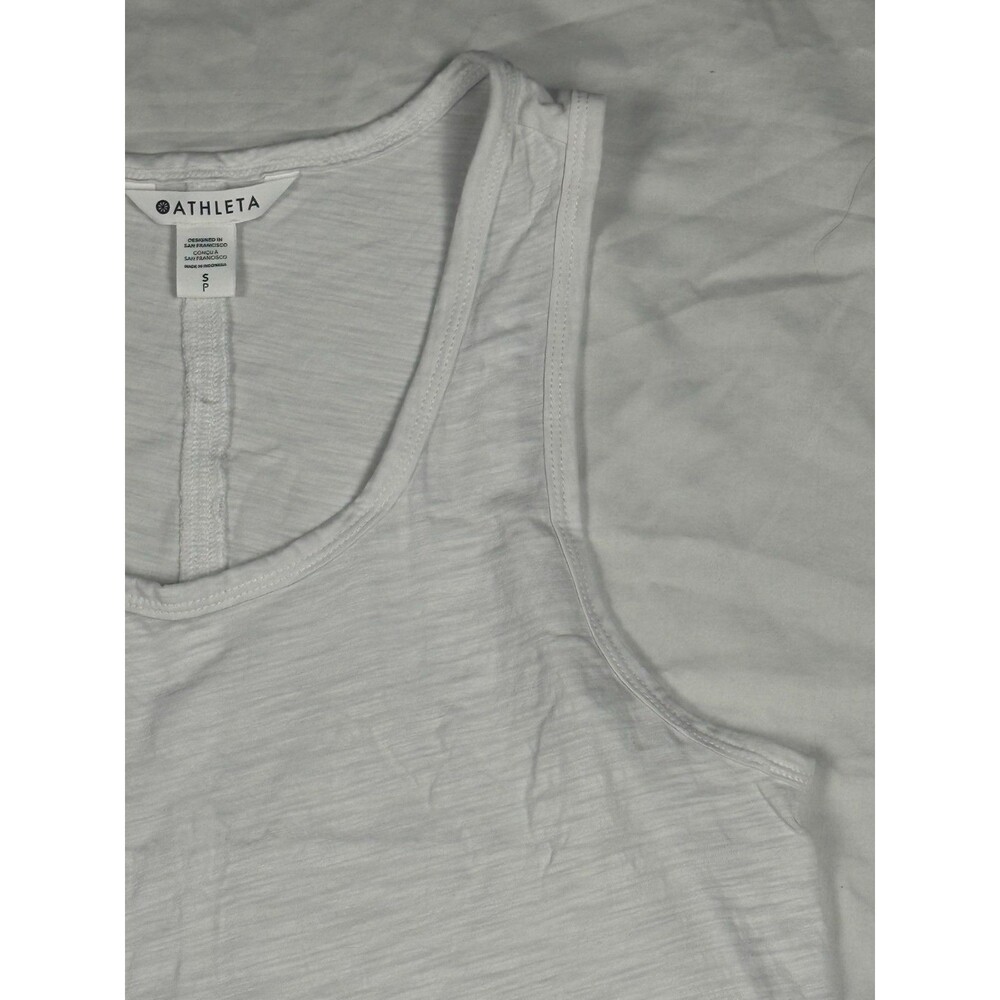 Athleta Essential Slub Tank Top Women’s Small White 100% Cotton Scoop Neck - Picture 7 of 15